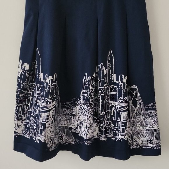Tommy Hilfiger Navy NYC City Skiline Fit and Flare Sleeveless Mini Dress 4 (21) - Picture 6 of 11